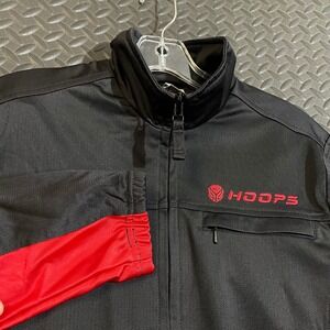 Vintage Nike Hoops Red Black Full Zip Basketball Sweater‎ Youth Size Medium